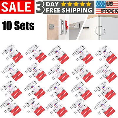 10X Cabinet Door Magnets Ultra Thin Magnetic Door Cupboard Catch Stainless Steel • $8.05