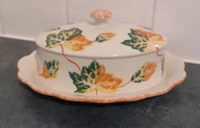£15 • Buy Park Rose Pottery Bridlington Cheese Dome Or Lidded Butter Dish Ivy Leaves Peach