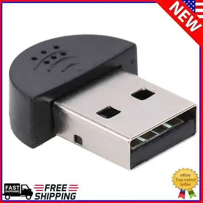 Mini USB Microphone MIC Audio Adapter Direct Connect For PC Mac (Black) • $6.99