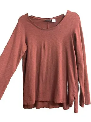 Sigrid Olsen Top Sz M Women’s Long Sleeve Modal Blend Basic Tee Burgundy • $12.88