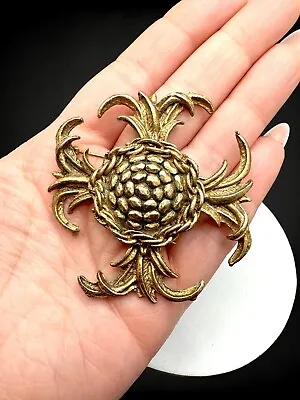 Vintage Antiqued Gold Tone Textured Etruscan Style Maltese Cross Brooch • $45