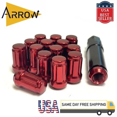 20x Red 1/2-20 Spline Tuner Style Lug Nuts And Key Fit Ford Model • $19.31