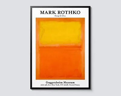 Mark Rothko Orange & Yellow Abstract Print Modern Minimalist Wall Art Decor • £9