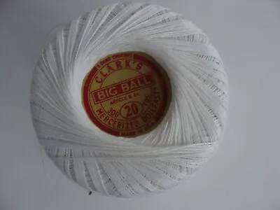 VTG Big Ball Clark's Tatting  #3 Cord Crochet Mercerized Boilfast Thread Sz 20 • $9.50