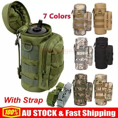 Kettle Bag Tactical Molle Water Bottle Carrier Holder Pouch Outdoor Adjustable • $17.76