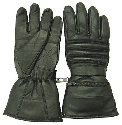 Motorcycle Bike Gloves Riding Glove Insulated Rain Mitt Gauntlet Gloves Leather • $19.99