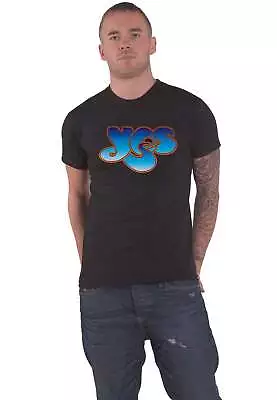 Yes T Shirt Classic Blue Band Logo New Official Mens Black • £16.95