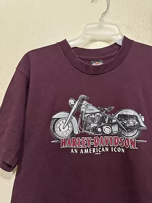 Vintage 1996 Harley Davidson “American Icon” T-Shirt M/L 90’s Single Stitch USA • $25