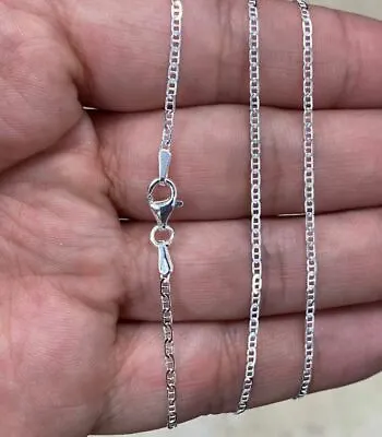 Solid Sterling Silver 1.3MM Link Chain Necklace Men And Women 5 Lengths From USA • $10.99