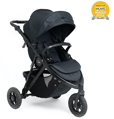 Roma Atlas 3 Wheel Pram All-Terrain Stroller Suitable From Newborn - Jet Black • £319