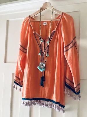 $39 • Buy 🌸Adrift 100% Cotton Top M Roomy MayB2 L XL 2XL 12 14 16 Boho Spell Tassel🌸