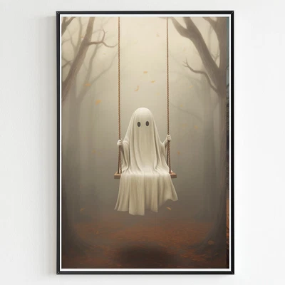 £42.99 • Buy Ghost On A Swing Spooky Gothic Halloween Print Wall Art Poster