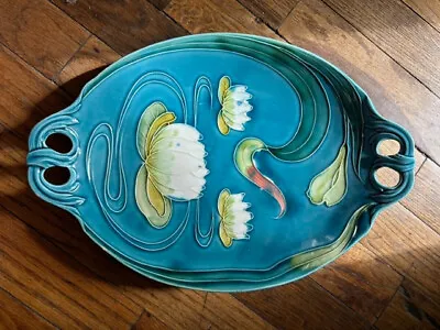 Antique German Majolica Water Lily Platter • $75