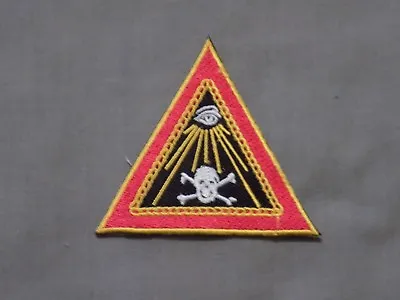 Masonic 3  Patch Triangular Iron Sew On Skull Crossbones All Seeing Eye  NEW! • $7.95