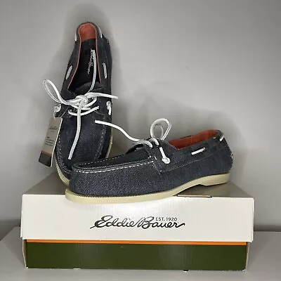 Mens Size 9 Eddie Bauer Boat Shoe Loafer NEW Gray Coral Tan Sole NWT • $10