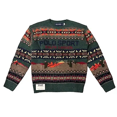 Polo Sport Ralph Lauren Red Rocks Desert Fair Isle Wool Sweater Jumper Medium M • £145
