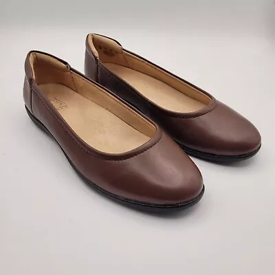 Naturalizer Brown Leather Women's Flexy Ballet Flat Size 9 NWOB • $45