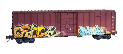 Canadian Pacific 50' Ribside Boxcar Car Weathered Graffiti MTL #02744390 N SCALE • $36.95