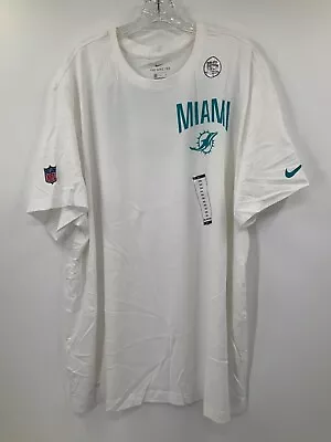 Miami Dolphins White Team Issued Nike Tee Miami Short Sleeve Shirt Sz: 3xl • $29.99