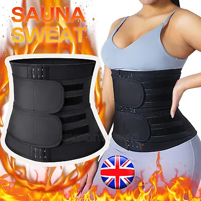 Women Sweat Waist Trainer Belt Women Sauna Waist Trimmer Slim Shaper Band Girdle • £10.79