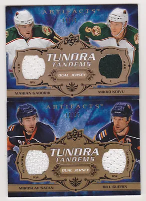 08-09 Artifacts Marian Gaborik Mikko Koivu Dual Jersey /75 Tundra Tandems BRONZE • $12.14