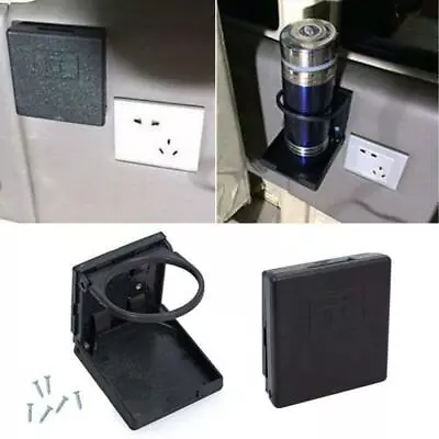 2x Black Folding Case Wall Cup Holder Box Universal Car Boat Caravan Accessories • $18.07