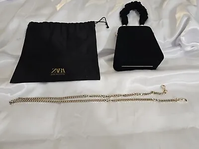 $50 • Buy Zara Black Goat Leather Small Bag
