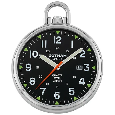 Gotham Men's Sport Series Stainless Steel Analog Quartz Date Pocket Watch • $109.95