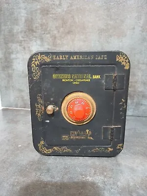 Vintage Metal Toy Early  Safe Coin Bank With Bell Alarm Chesapeake Ohio  • $20