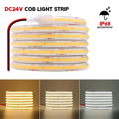 High Density Flexible COB LED Strip Lights Waterproof IP68 Tape In/Outdoor Light • £55.74