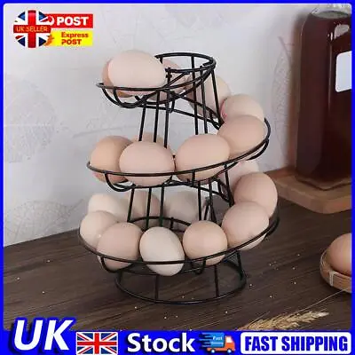Spiral Egg Rack Egg Storage Shelf Creative For Kitchen Countertop (Black) UK • £10.99