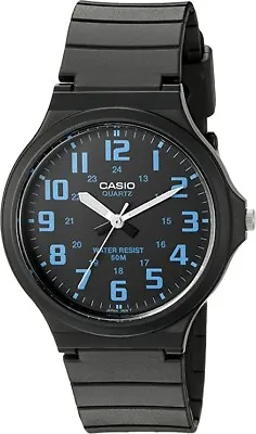 Casio Men's 'Easy To Read' Quartz Black Casual Resin Watch (Model: MW240-2BV) • $18.99