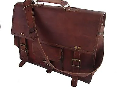 Rustic Men's Genuine Leather Laptop Messenger Briefcases Shoulder Bag Brown • $47