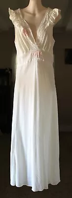 My Mom's Honeymoon Vintage 1945 EASTERN ISLES White Satin Or Silk Nightgown • $40