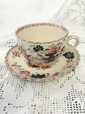 £12 • Buy Antique Gaudy Welsh China Coffee Cup And Saucer China Bouquet