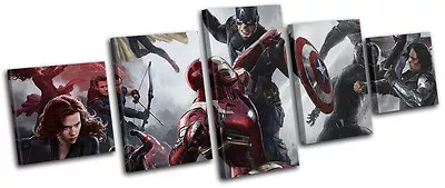 Iron Man Captain America Movie Greats MULTI CANVAS WALL ART Picture Print • £31.99