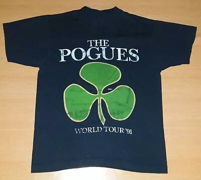 Vtg The Pogues Band World Tour 91 Cotton Black All Size Unisex Shirt AP016 • $18.99