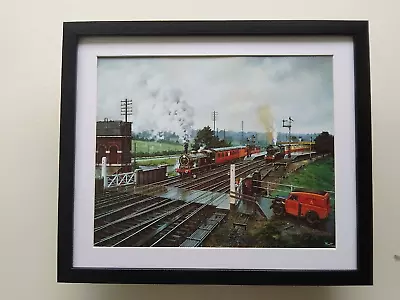 Malcolm Root Steam Train Print 'Holding Up The Mail'  FRAMED • £25.95