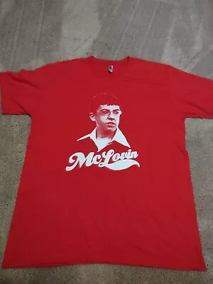 Mclovin Superbad Graphic Print Movie Art T-Shirt Red Size Large • $16