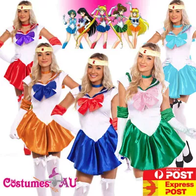 Girls Sailor Moon Costume Ladies Anime Japanese Cartoon Cosplay Fancy Dress • $37.99