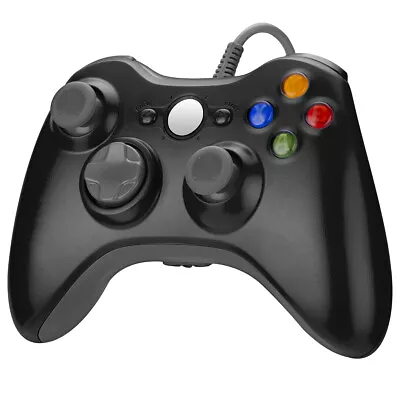 USB Wired Game Controller Gamepad For Microsoft XBOX 360 & PC WIN 7 8 10 Black • $15.99