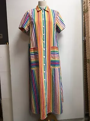 Christopher John Rogers + Target Rainbow Stripe Cotton Poplin Shirt Dress 10 12 • £85