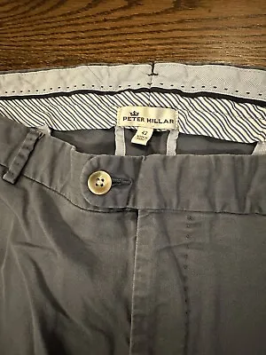 Peter Millar Pants Mens 42x34 Twill Golf Blue Pants Chinos • $24.99