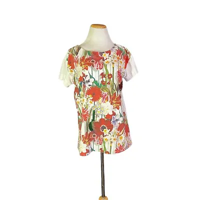 Love Moschino Size US 4 Knit Tunic Tee Top Floral Print Sequins • $26.99