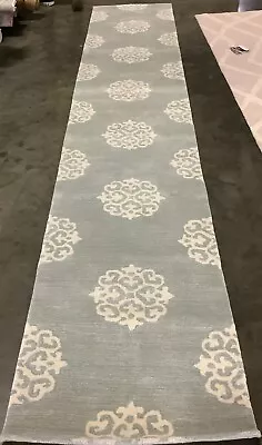 GREY / IVORY 2'-6  X 14' Back Stain Rug Reduced Price 1172663510 SOH724C-214 • $122