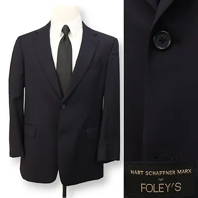 HART SCHAFFNER MARX Mens Dark Blue Sport Coat Suit Jacket Blazer 40 41 42 R • $49.99