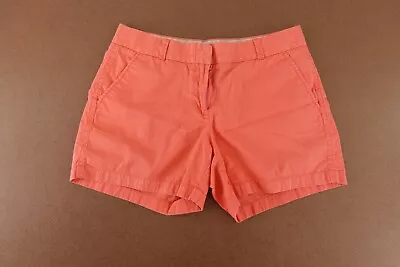 J Crew Women's Size 8 Coral Cotton Pocketed Flat Front Broken-In Chino Shorts • $19.27