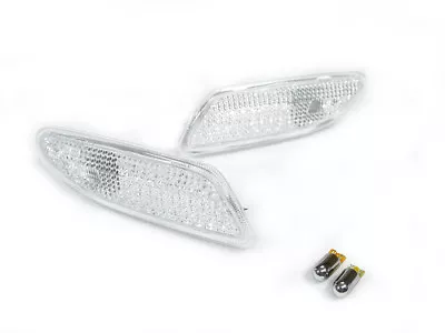 DEPO Clear Bumper Side Marker Light + Chrome Bulbs For 01-07 Mercedes W203 2D/4D • $29.64