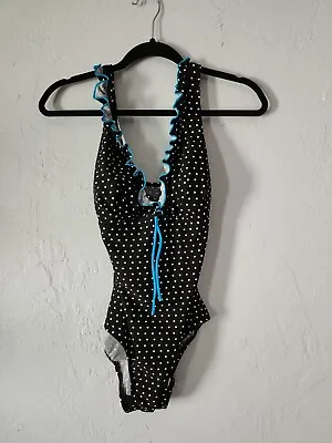 Swimsuit GABAR Size 8 Black White Polka Dots/ruffles Swim Beach Pool Summer  • $15