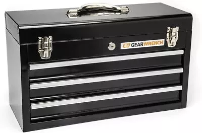 20  Portable Metal Tool Box Storage Organizer With 3 Drawers & Lock Alloy Steel • $95.82